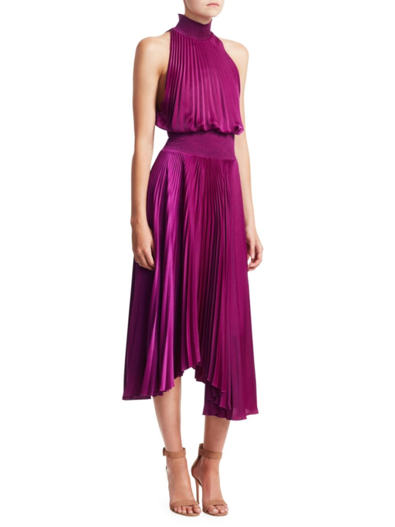 Hannah Brown’s Purple Pleated Dress