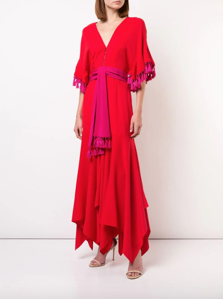Kathryn Dennis’ Red and Pink Tassel Dress