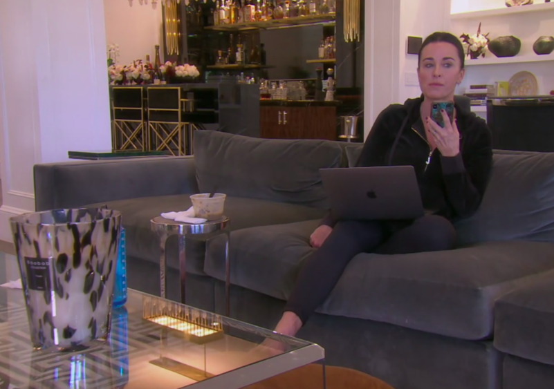 Kyle Richards’ Large Black and White Candle Planning the France Trip