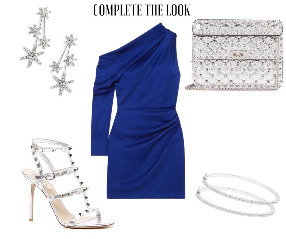 Hannah Brown’s Blue Satin Asymmetrical Dress | Big Blonde Hair