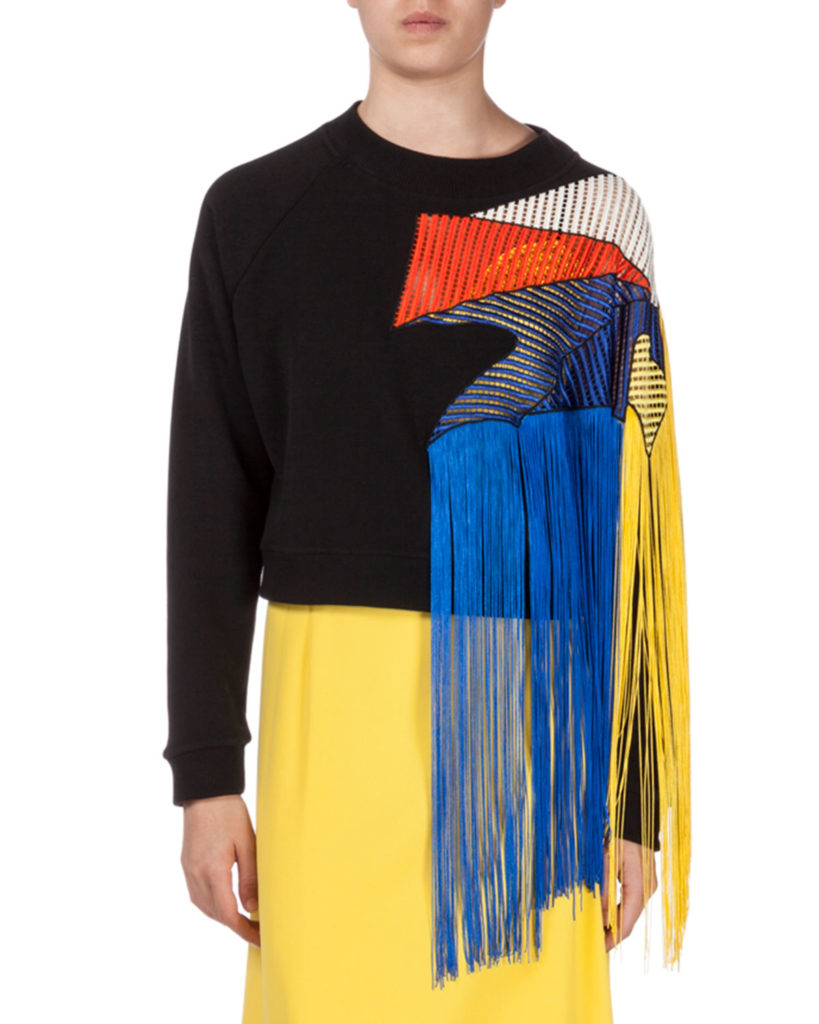 Kathryn Dennis’ Color Blocked Fringe Sweatshirt