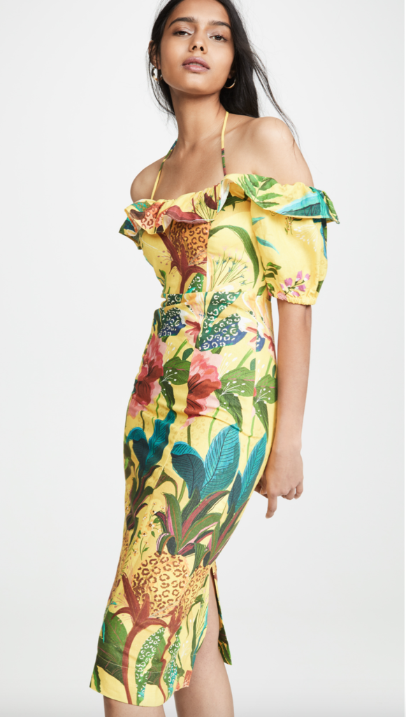 Kelly Ripa's Yellow Tropical Print Dress