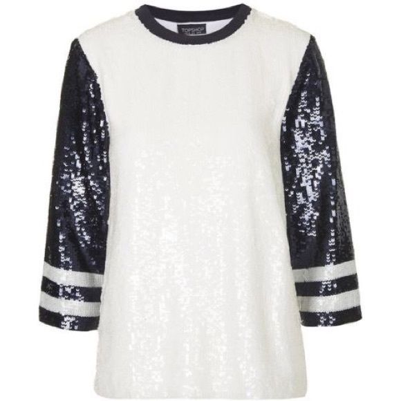 Stephanie Pratts Black and White Sequin Top