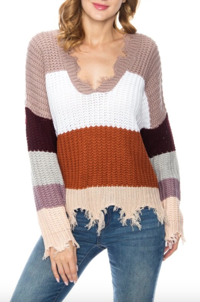 Eliza Limehouse’s Multicolored Striped Sweater