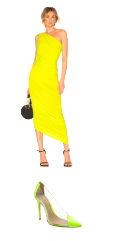 Garcelle Beauvais Neon Yellow Dress