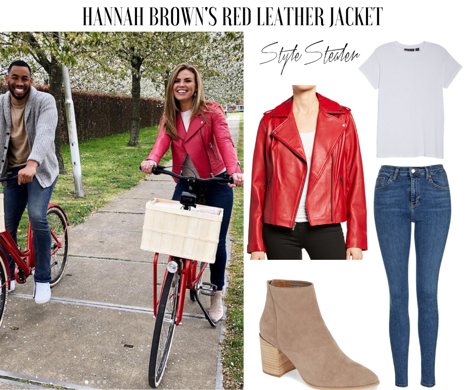 Hannah Brown's Red Leather Jacket