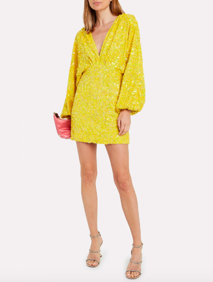 Kelly Dodd's Yellow Sequin Dress