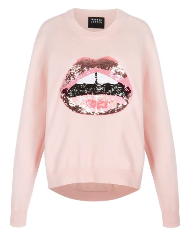 Stephanie Pratt's Pink Sequin Lips Sweater
