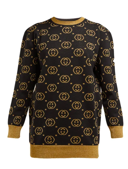 Shannon Beador's Black and Gold Logo Sweater