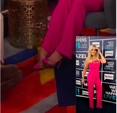 Tamra Judge's Pink Clear Heels on WWHL