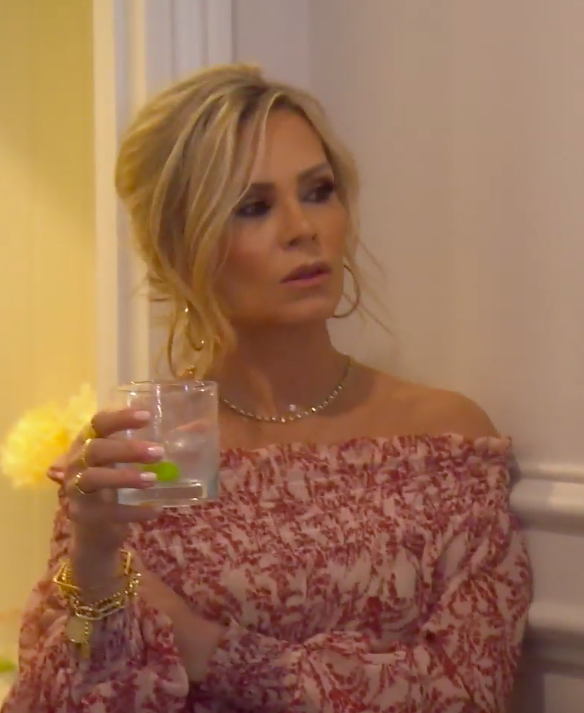 Tamra Judge's Red Printed Off the Shoulder Top