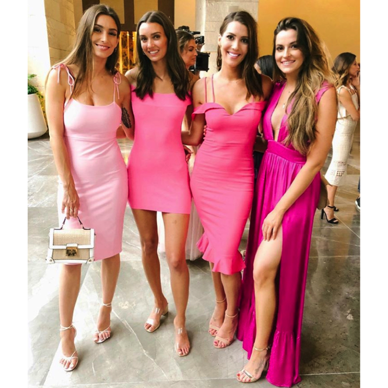 Whitney Fransway’s Pink Off the Shoulder Dress