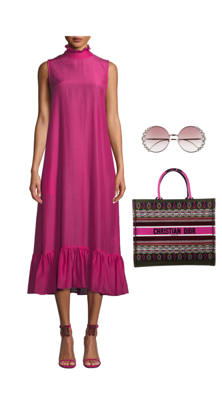 Kameron Westcott’s Pink Ruffle Trim Dress