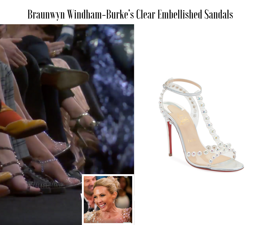 Braunwyn Windham-Burke's Clear Embellished Sandals