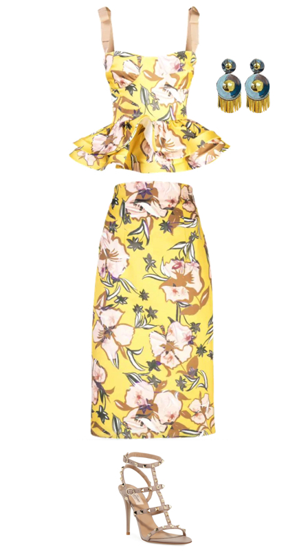 Kameron Westcott’s Yellow Floral Peplum Dress