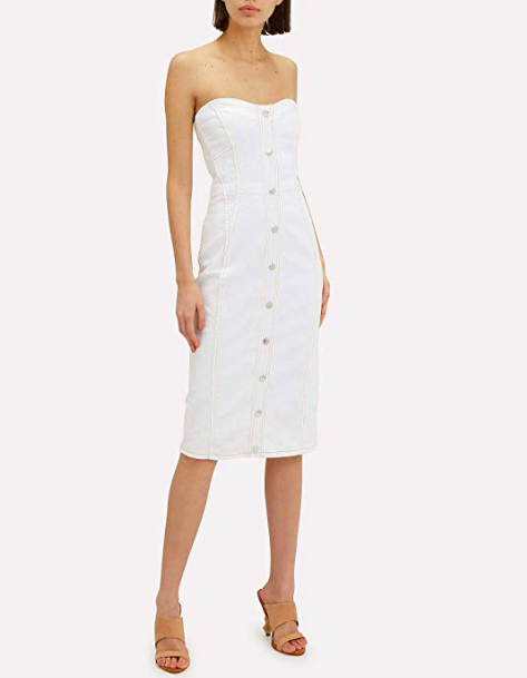 Kelly Dodd's White Strapless Dress