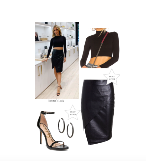 Kristin Cavallari's asymmetrical leather skirt