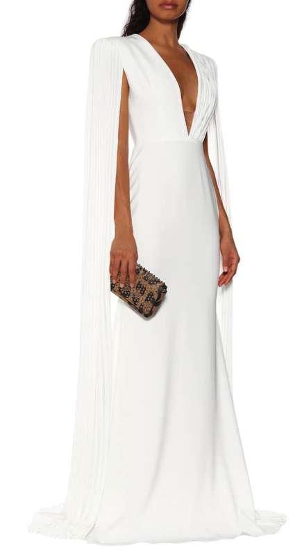 Kyle Richards' White Cape Sleeve Gown