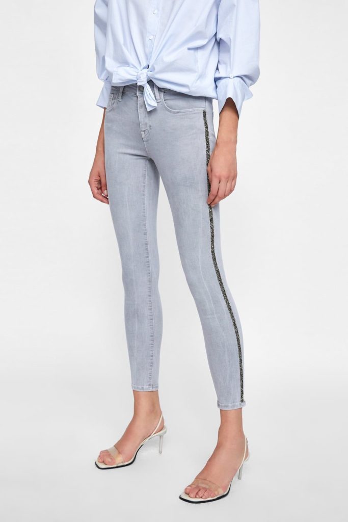 LeeAnne Locken’s Grey Glitter Side Striped Jeans