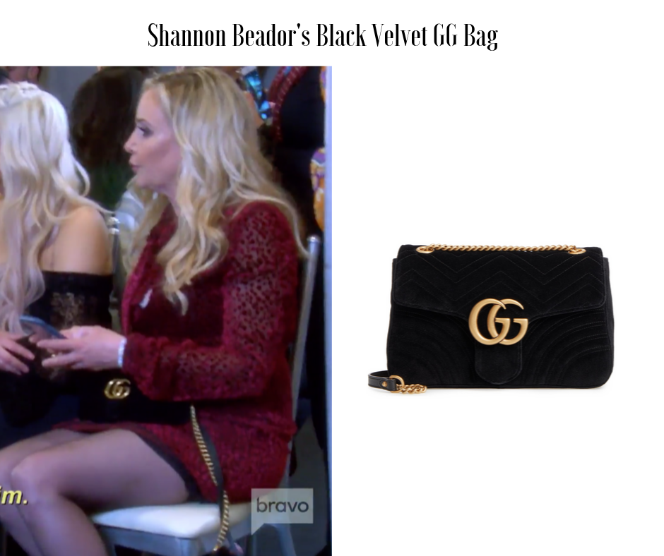 Shannon Beador's Black Velvert GG bag