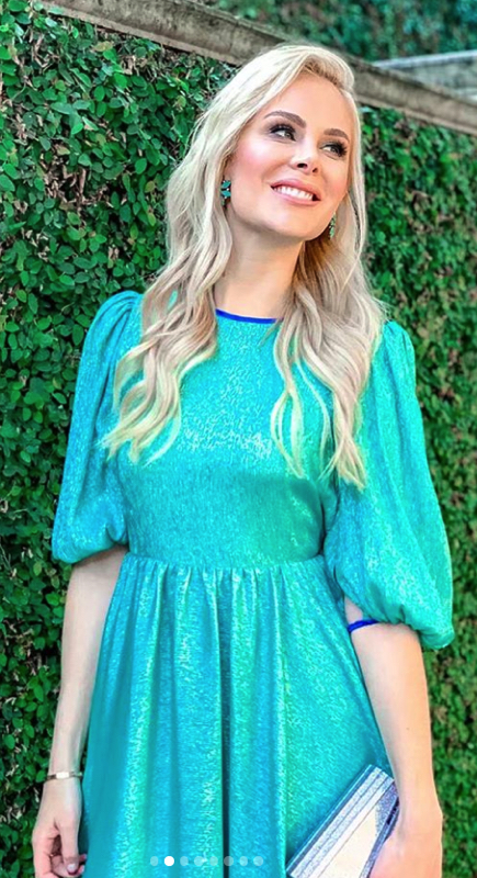 Kameron Westcott’s Turquoise Glitter Dress
