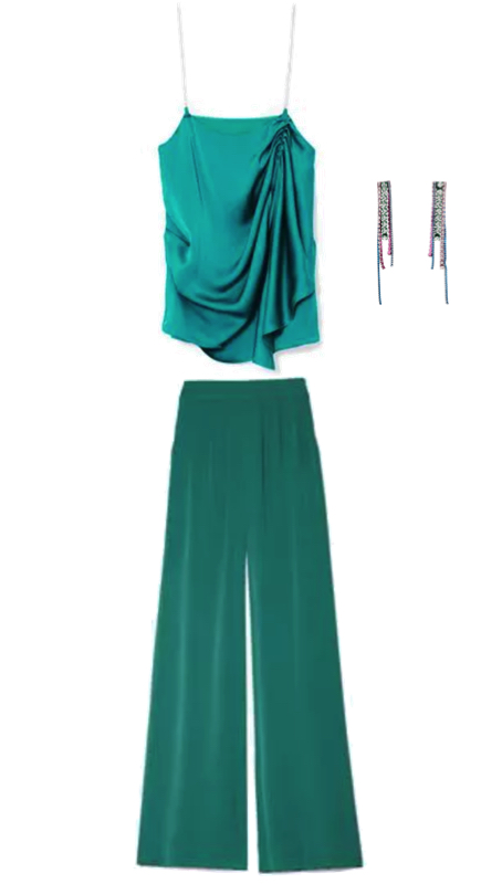Kelly Dodd’s Green Satin Outfit