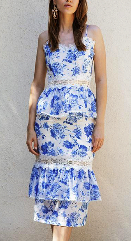 Kristin Cavallari’s Blue and White Floral Dress