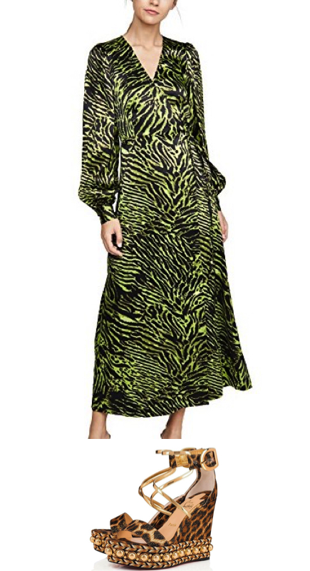 Lisa Rinna’s Green Zebra Print Dress