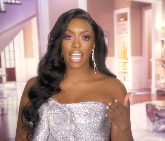 Porsha William's Silver Sequin Strapless Dress