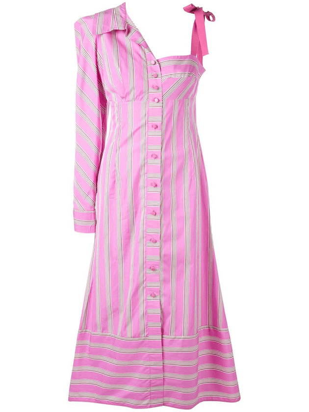 Kameron Westcott's Pink Striped Bow Shoulder Dress