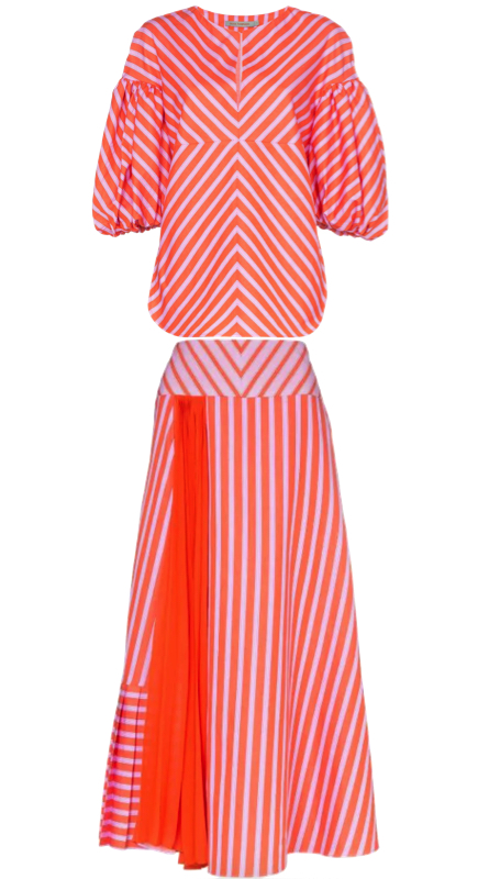 Kameron Westcott’s Pink and Orange Striped Outfit