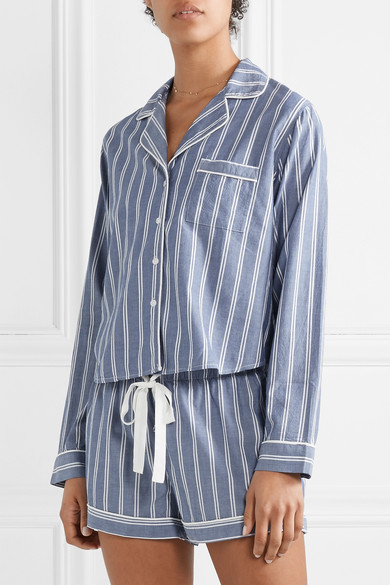Kary Brittingham’s Blue and White Striped Pajamas