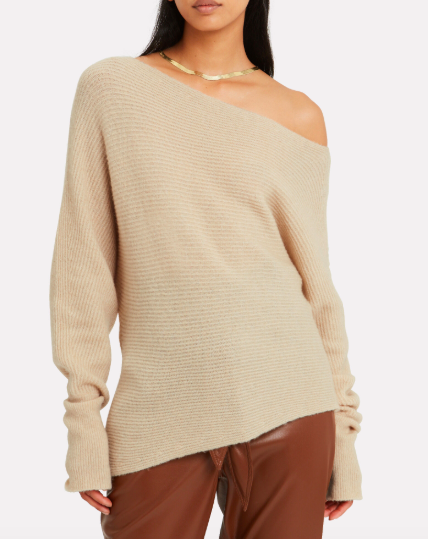Kristin Cavallari's Beige Off the Shoulder Sweater