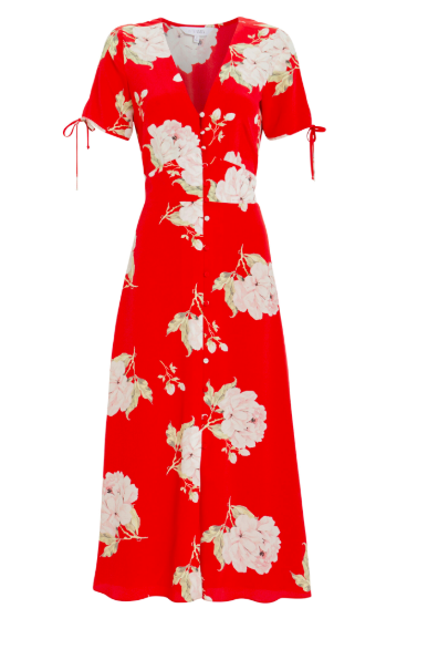 Leah McSweeney's Red Floral Dress