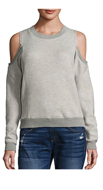 Teresa Giudice’s Grey Cold Shoulder Sweatshirt