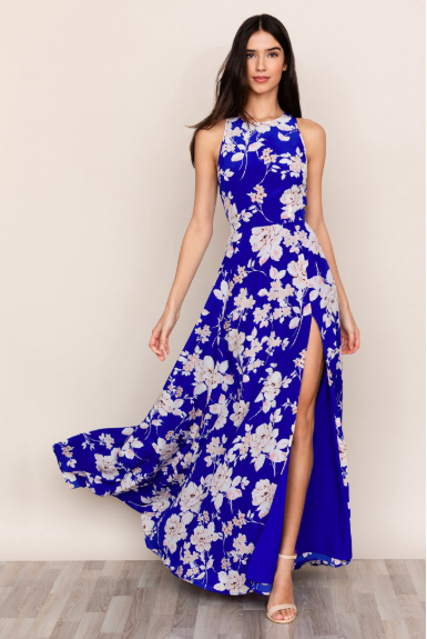Kelley Flanagan's Blue Floral Maxi Dress