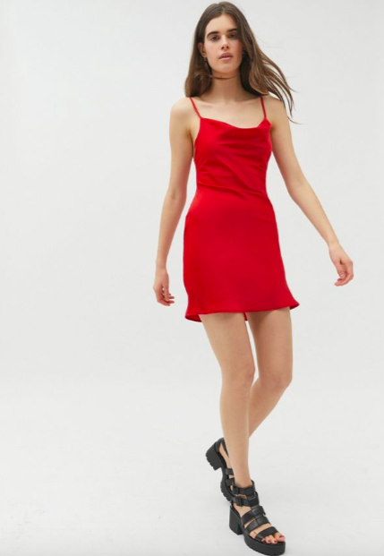 Kelsey Weier's Red Satin Dress