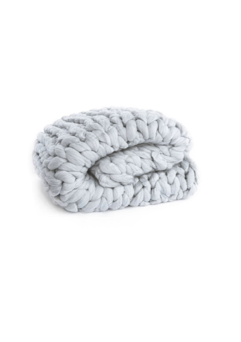 Kristin Cavallari's Grey Chunky Knit Blanket