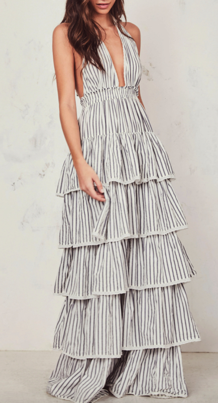 Brielle Biermann’s Striped Maxi Dress