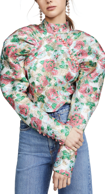 Caroline Stanbury’s Floral Puff Sleeve Top