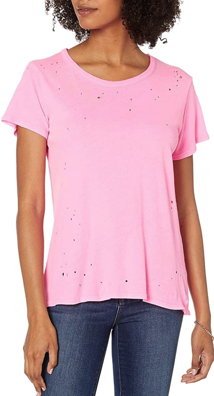 Emily Simpson’s Pink Distressed Tee