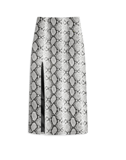 Kenya Moore's Snake Print Slit Skirt
