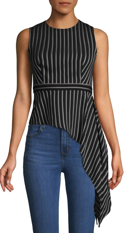 Wynric | Sophisticated Striped Asymmetrical Top & Bold Pants