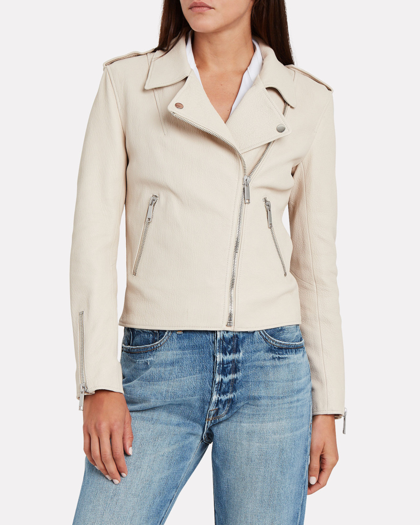 Denise Richards' Off-White Leather Jacket