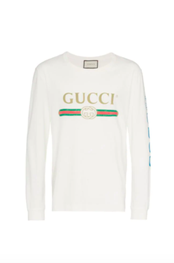 Garcelle Beauvais' White Gucci Longsleeve T Shirt