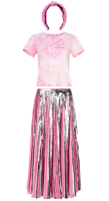 Kameron Westcott’s Pink Metallic Pleated Skirt