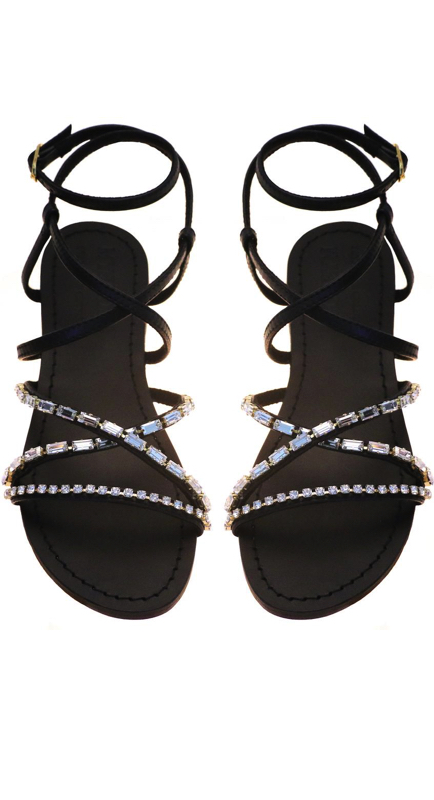 Kyle Richards’ Black Crystal Embellished Sandals