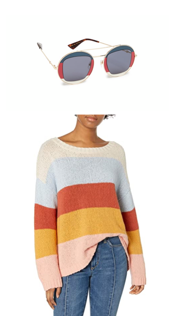 Braunwyn Windham-Burke's Striped Sweater and Sunglasses