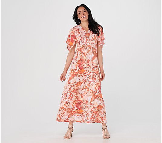 Lisa Rinna's Orange Printed Maxi Dress