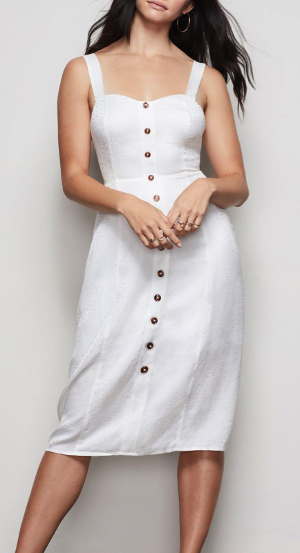 Madison LeCroy’s White Button Detail Dress